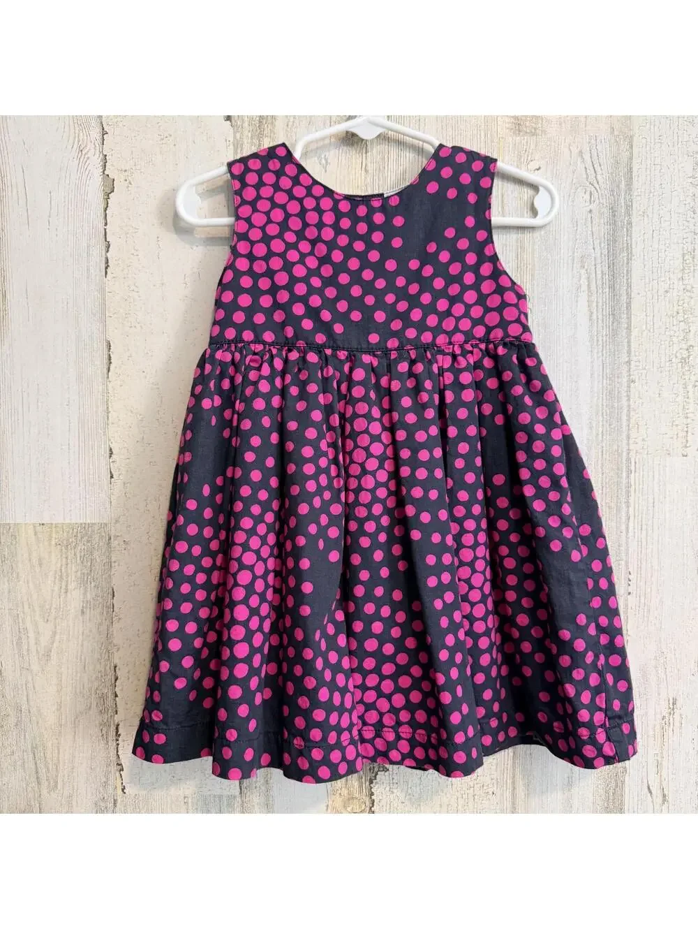Carter’s Girls 18M Black Pink Polka Dot Dress Cotton Twirl